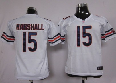 Nike Youth NFL Chicago Bears 15 Brandon Marshall White Game Jersey